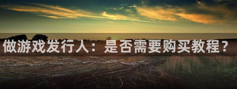 门徒娱乐下载手机版最新版：做游戏发行人：是否需要购买教程？
